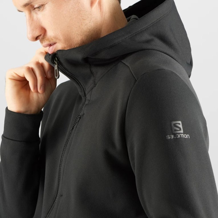 Chaquetas Salomon Essential Warm Fleece Hombre Negros | MX DCAT270